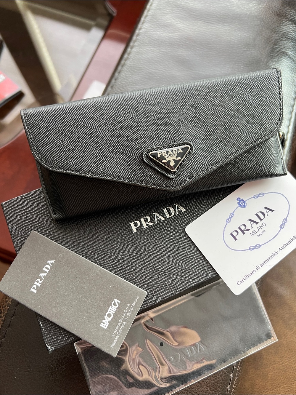 Prada Black Saffiano Glasses 👓 Case